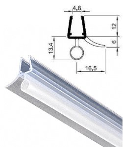 REHAU Wasserabweisprofil mit Streifdichtung 6-8mm,2010mm,Kunststoff transparent