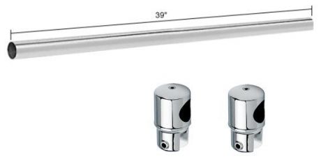 Stabilisierungsstange Ø 19 mm, 1 m, Komplett-Set Glas-Glas, 8 - 10 mm